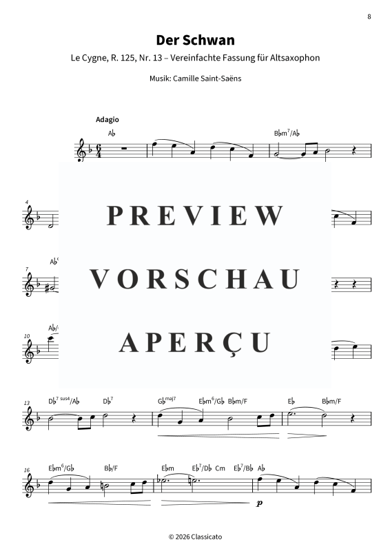 Produktgalerie: Seite 10 von 11 Sanfte Klänge auf dem Altsaxophon - Träumereien & zarte Klassik - Vereinfachte Fassungen, , Alt Saxophon Solo und Akkorde