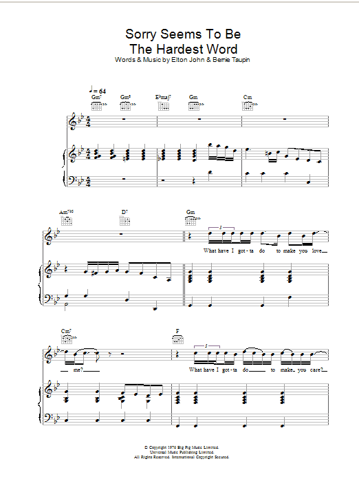 Produktbild zu: Sorry Seems To Be The Hardest Word