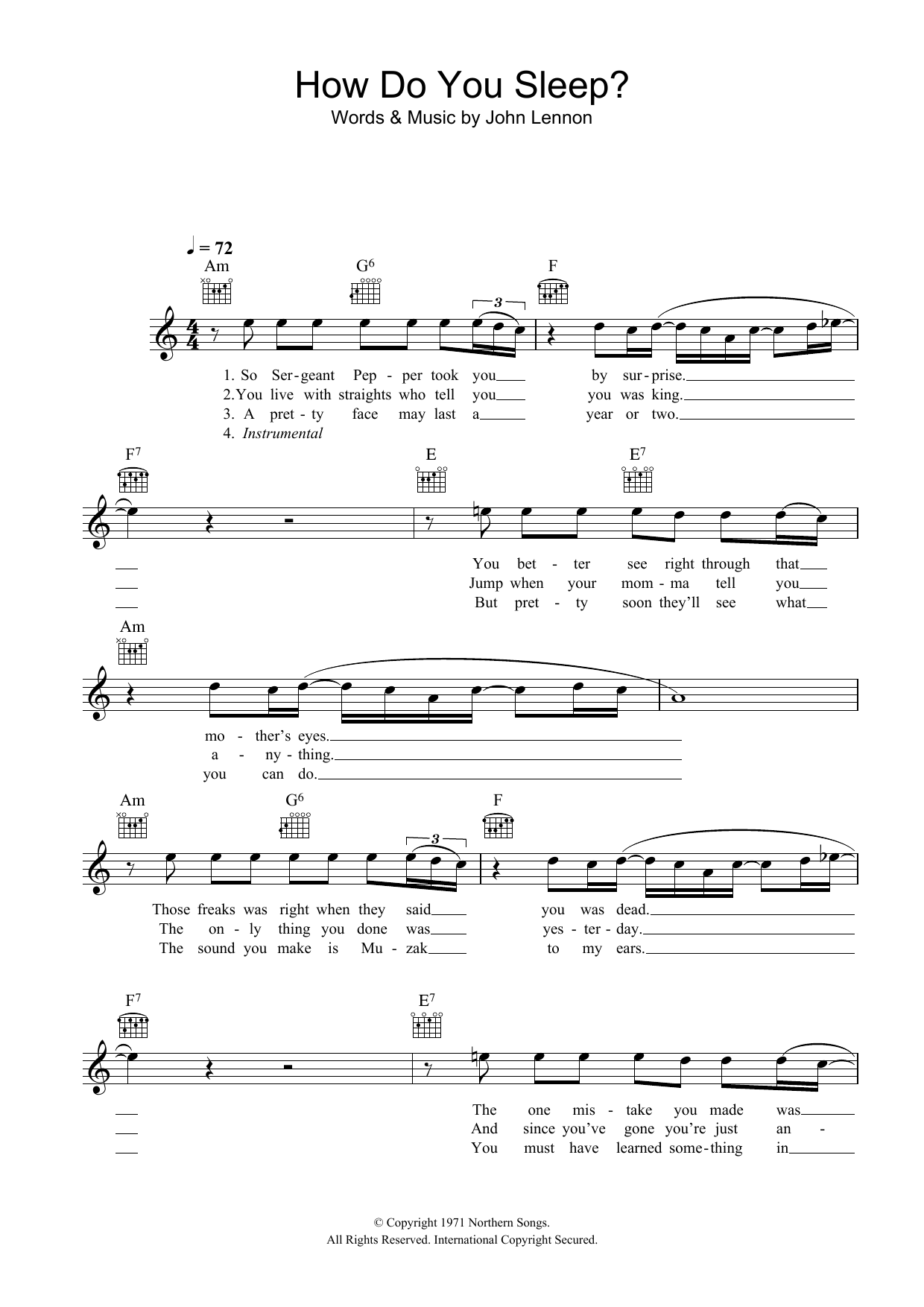 Product picture to:  How Do You Sleep? - John Lennon