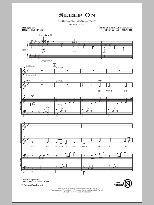 Produktgalerie: Seite 1 von 1 Sleep On, Roger Emerson, Chor