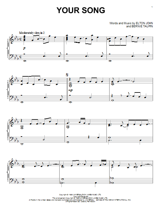 Product picture to:  Your Song - Elton John