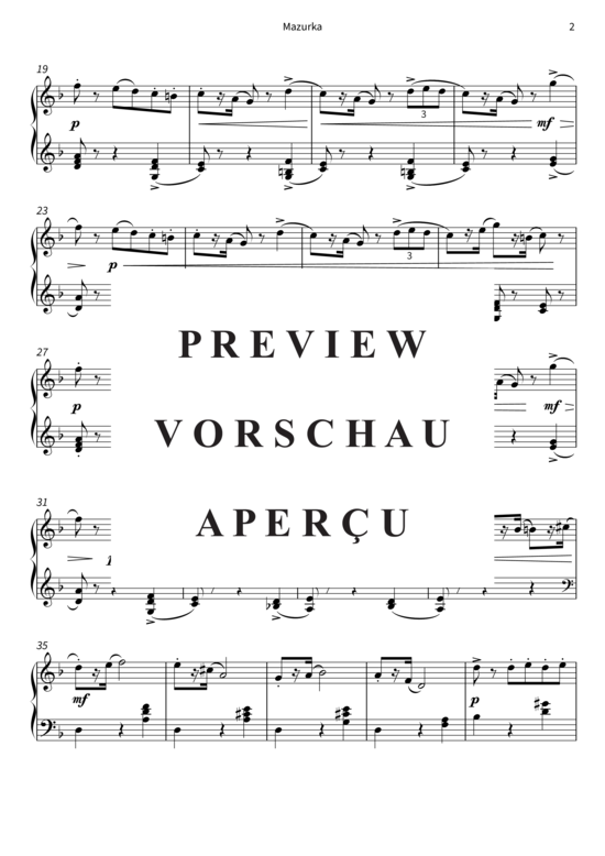 Produktgalerie: Seite 5 von 6 Mazurka - Nr. 10 aus Kinderalbum op. 39 , , Klavier Solo