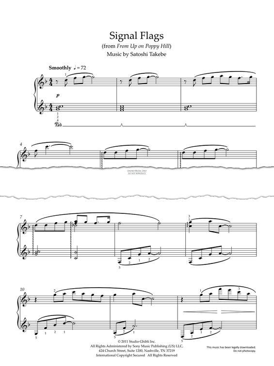 Produktgalerie: Seite 1 von 1 Signal Flags (from 'From Up On Poppy Hill'), Satoshi Takebe, Klavier