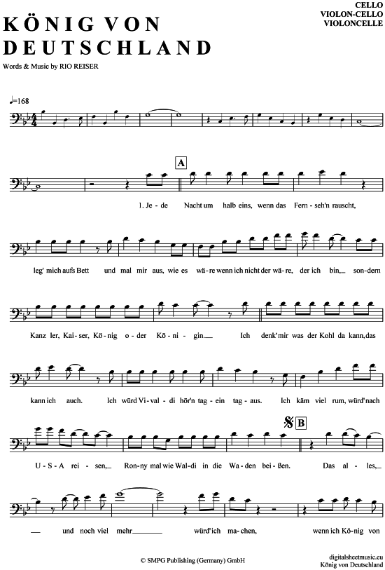 Produktgalerie: Seite 1 von 4 König von Deutschland , Reiser, Rio, (Violon-Cello)