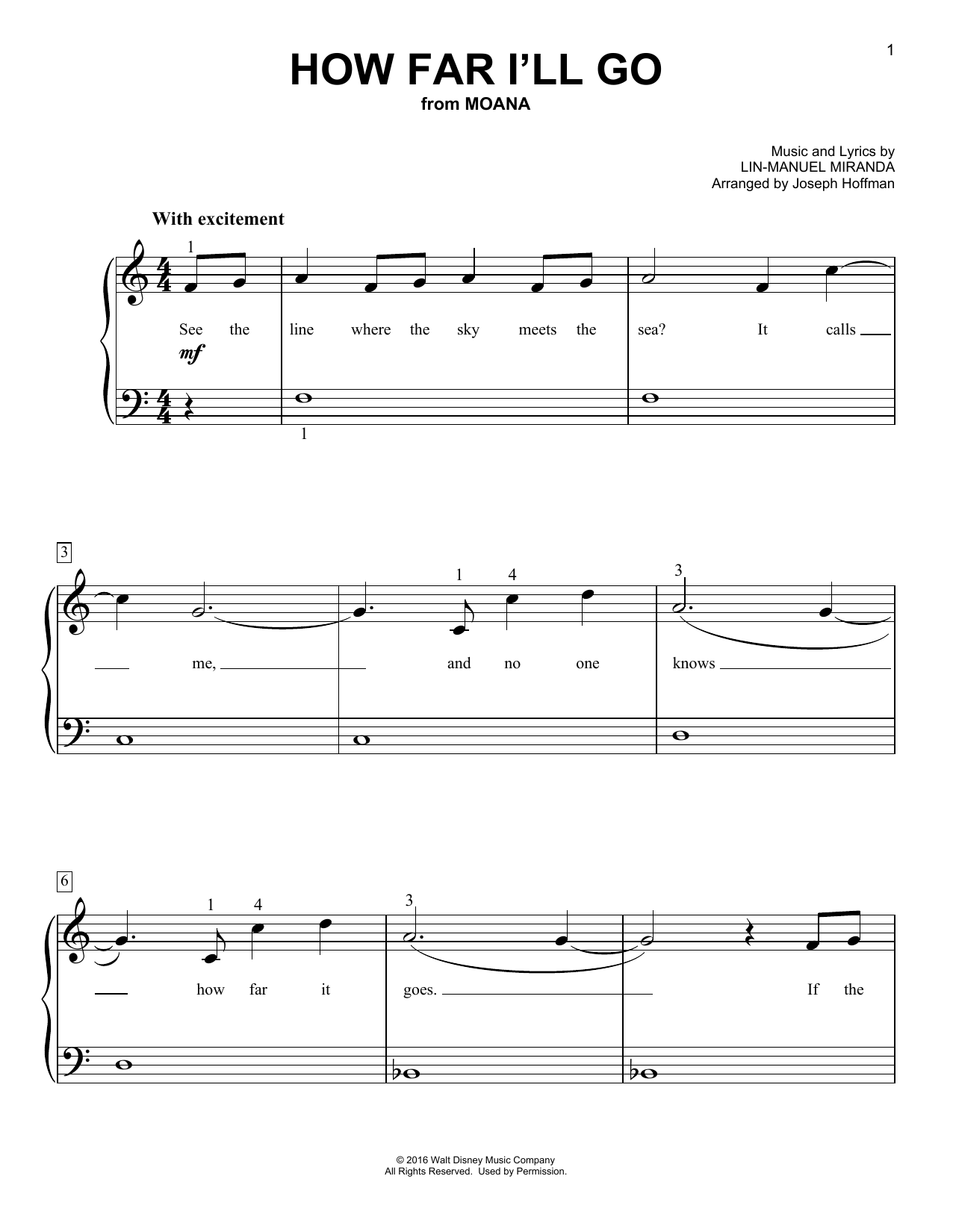 Product picture to: How Far I'll Go (from Moana) (arr. Joseph Hoffman)