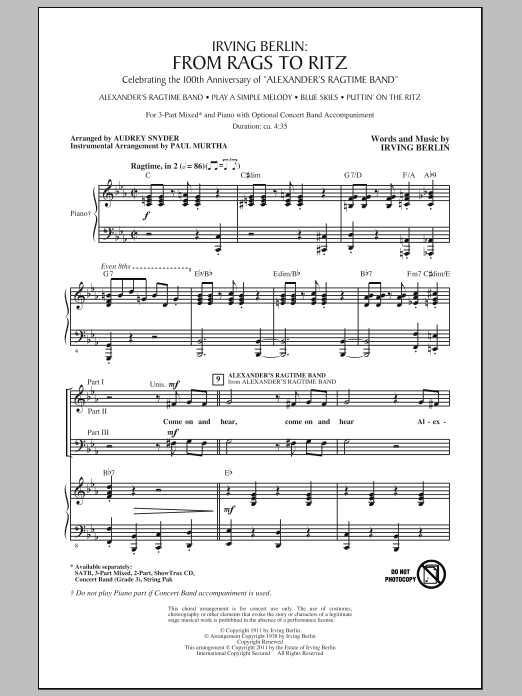 Produktbild zu: Irving Berlin: From Rags To Ritz (Medley)