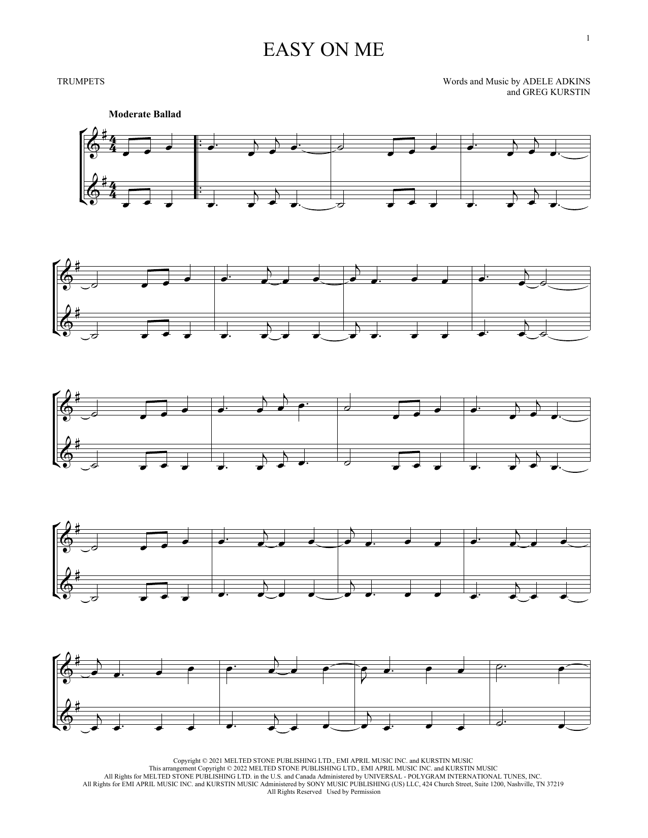 Produktgalerie: Seite 1 von 1 Easy On Me, Adele, Trompete