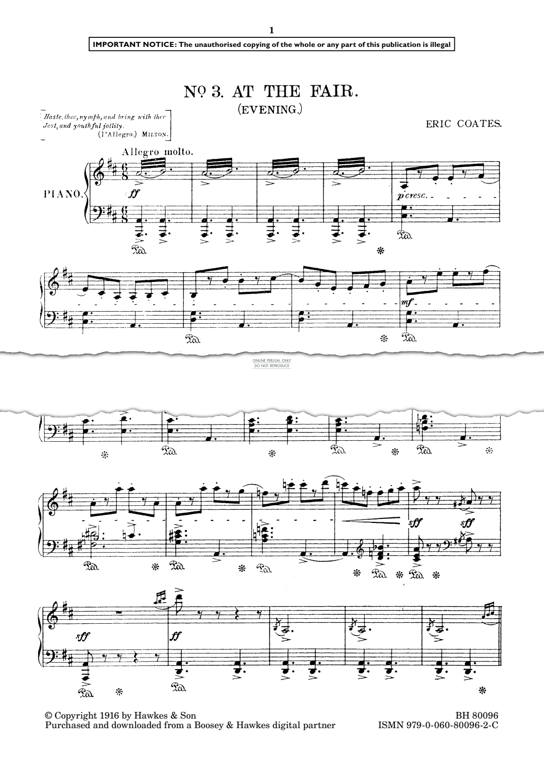 Produktgalerie: Seite 1 von 1 At The Fair (From the Countryside, No.3), Eric Coates, Klavier