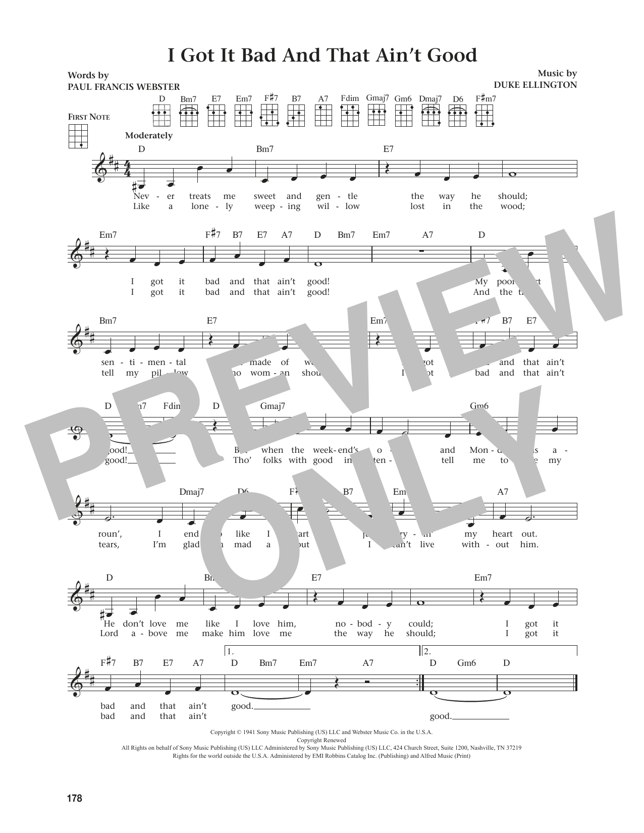 Product gallery: Page 1 of 1 I Got It Bad And That Ain't Good (from The Daily Ukulele) (arr. Jim Beloff), Paul Francis Webster