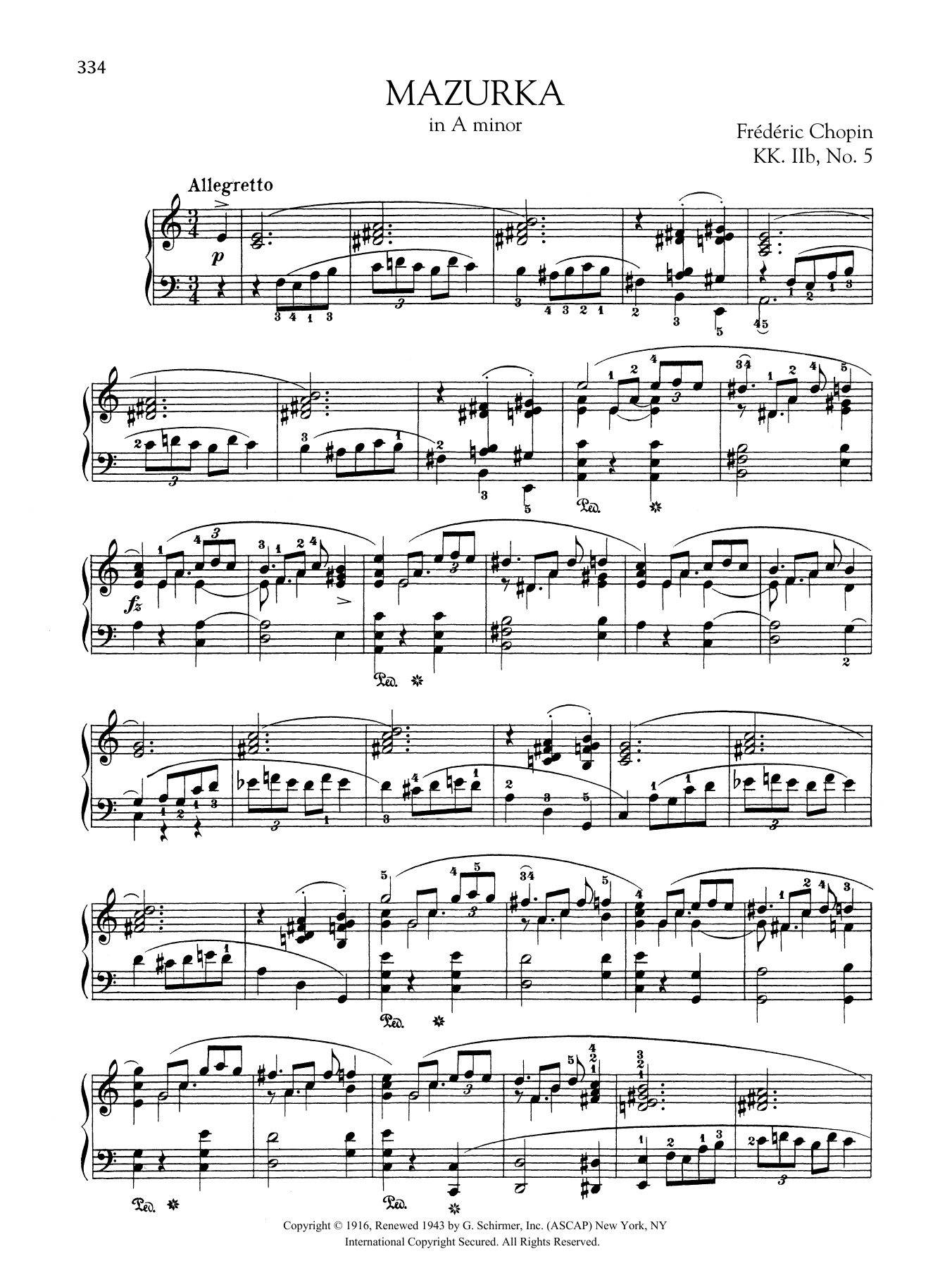 Product gallery: Page 1 of 1 Mazurka in A minor, KK. IIb, No. 5, Frédéric Chopin