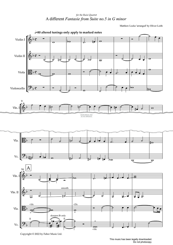 Produktgalerie: Seite 1 von 1 A different ‘Fantasie from Suite no.5 in G minor’, Oliver Leith, Quartett