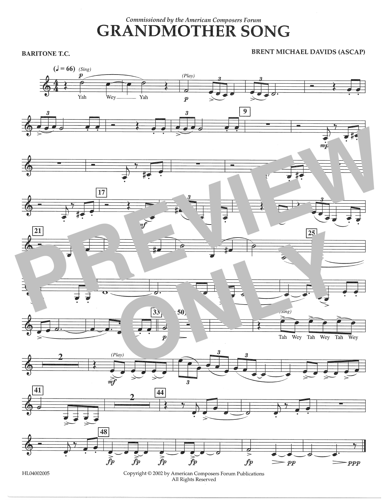 Product picture to: Grandmother Song - Euphonium in Treble Clef