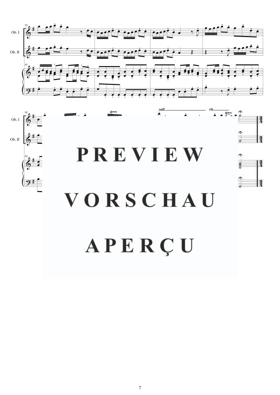 Produktgalerie: Seite 8 von 11 Oboe Concerto No.6 in G-Dur Op.9, , 2 Oboen und Cembalo