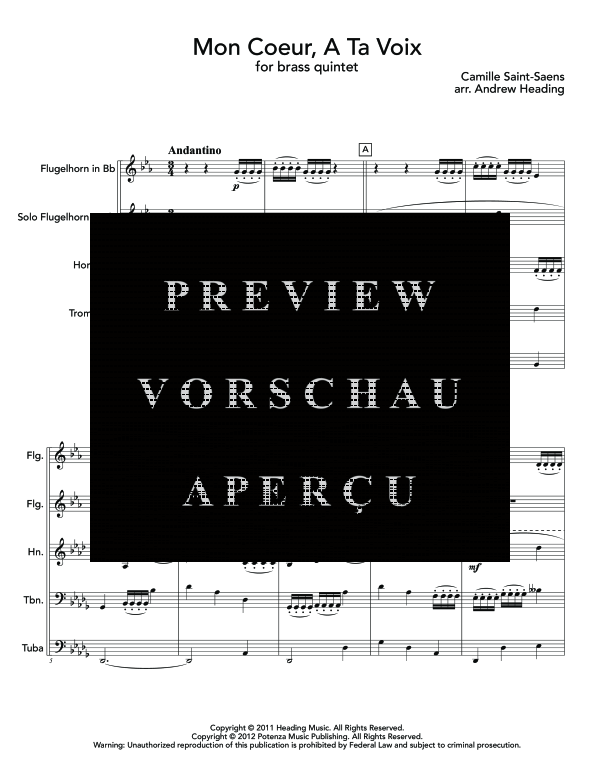 Produktgalerie: Seite 5 von 11 Mon Coeur, A Ta Voix, , (Blechbläser Quintett)