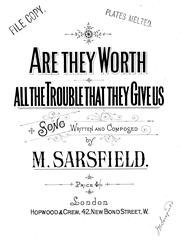cover: Are They Worth All The Trouble That They Give Us?, M. Sarsfield, Gesang, Klavier