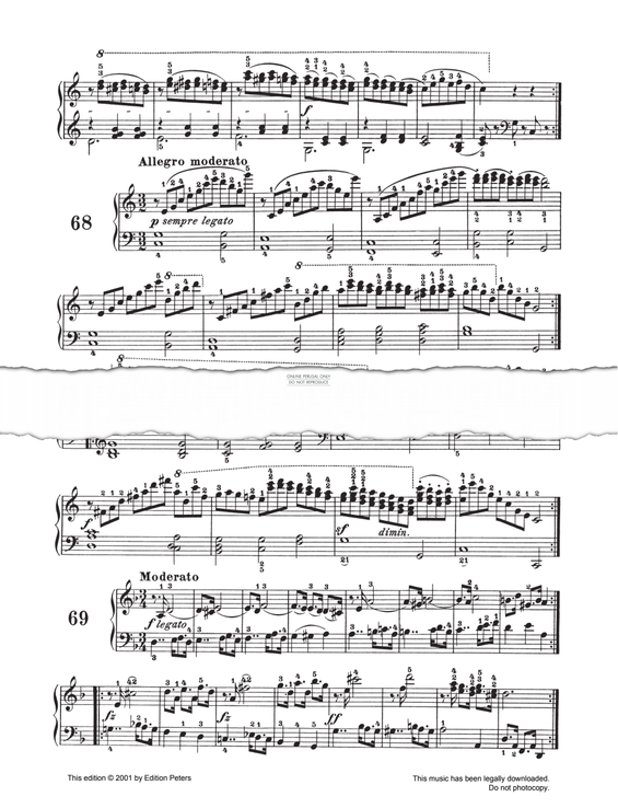 Produktgalerie: Seite 1 von 1 Moderato Op. 139 No. 69, Carl Czerny, Klavier