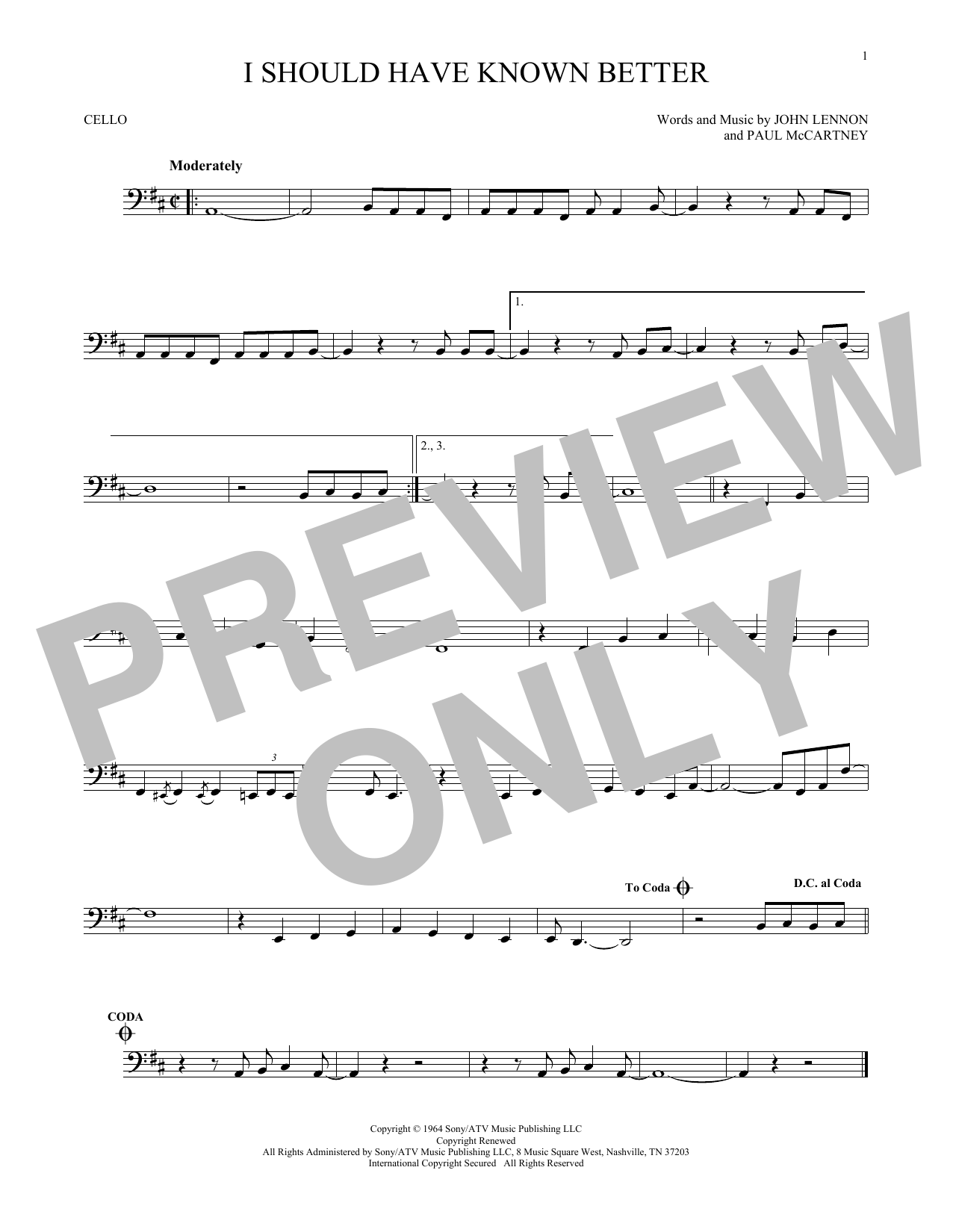 Produktgalerie: Seite 1 von 1 I Should Have Known Better, The Beatles, Violoncello