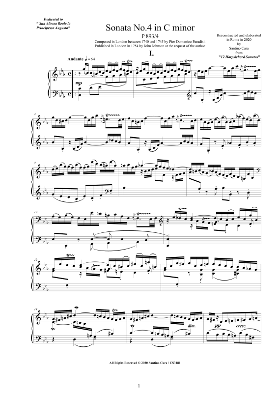 Produktbild zu: Sonate Nr. 4 in C-MollPier Domenico Paradisi