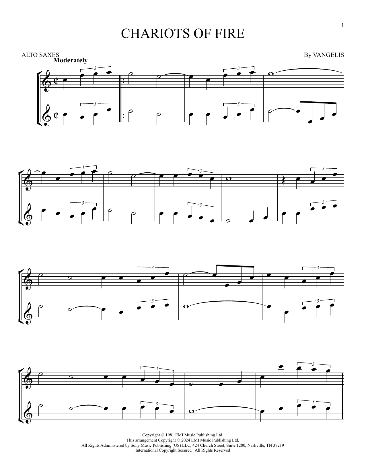 Product gallery: Page 1 of 1 Chariots Of Fire, Vangelis