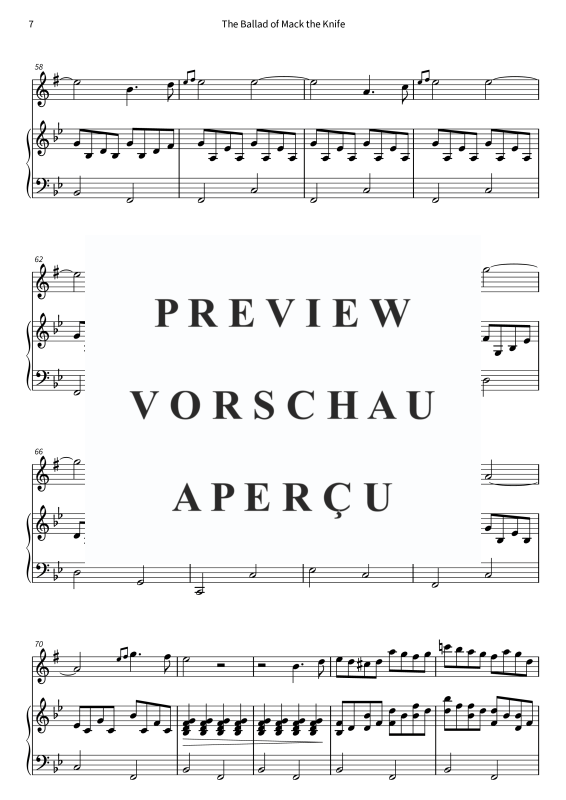 Product gallery: Page 9 of 11 The Ballad of Mack the Knife, , (alto saxophone and piano)