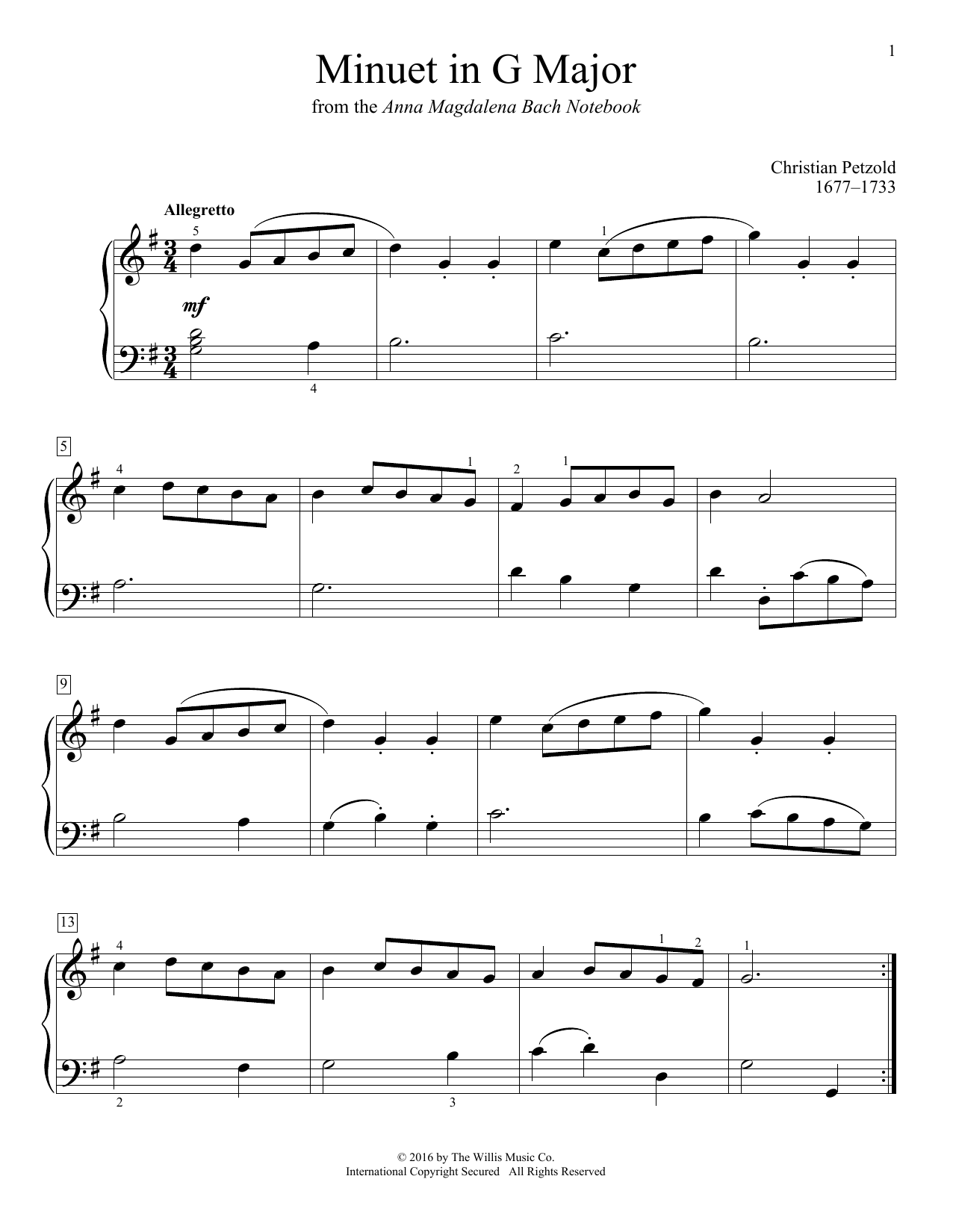 Product picture to: Minuet In G Major