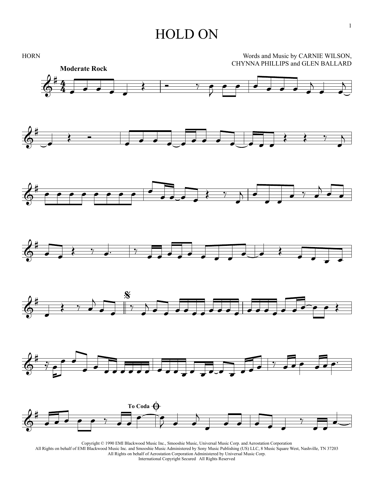 Produktgalerie: Seite 1 von 1 Hold On, Wilson Phillips, Horn