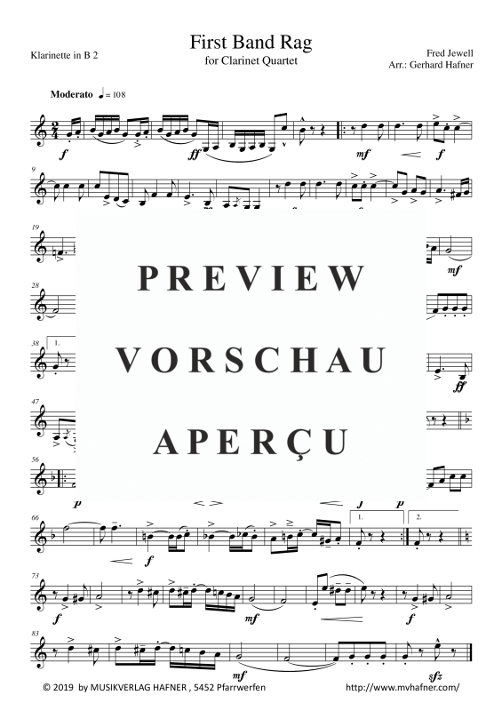 Product gallery: Page 6 of 9 First Band Rag, , (Clarinet Quartet)