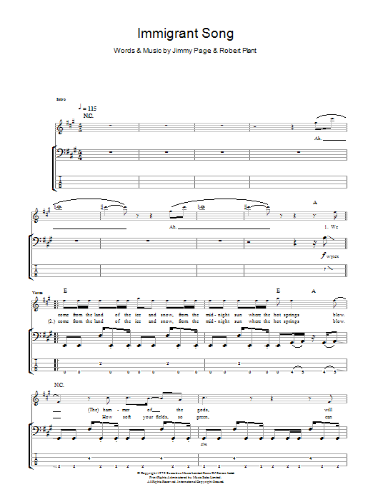Produktgalerie: Seite 1 von 1 Immigrant Song, Led Zeppelin
