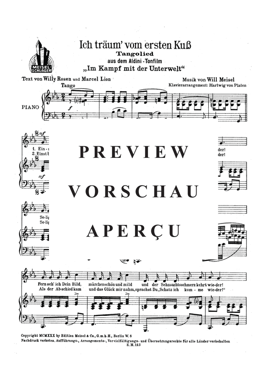Produktgalerie: Seite 3 von 3 Ich träum vom ersten Kuss, , Klavier und Gesang