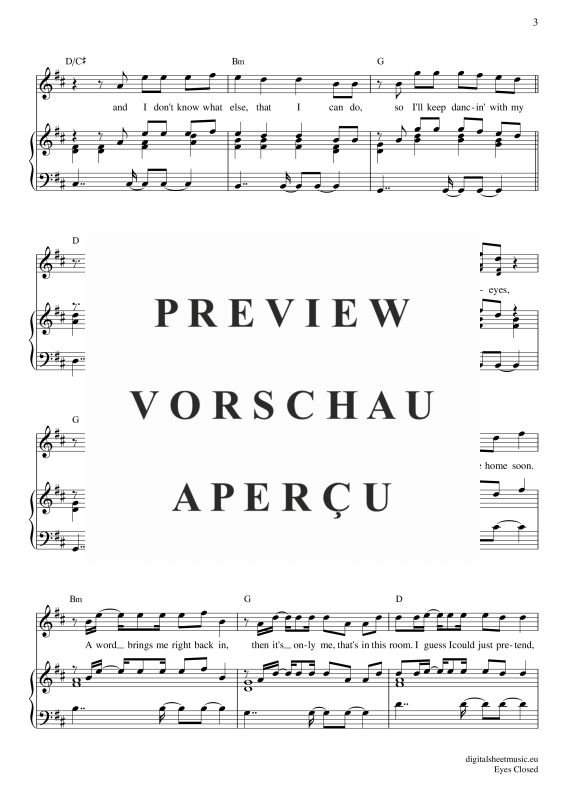 Product gallery: Page 4 of 8 Eyes Closed , Sheeran, Ed, Piano and Voice