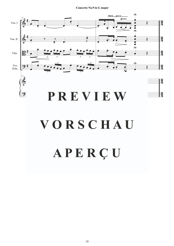Produktgalerie: Seite 11 von 11 Cembalo Konzert Nr. 9 in G-Dur, , Cembalo und Streichorchester