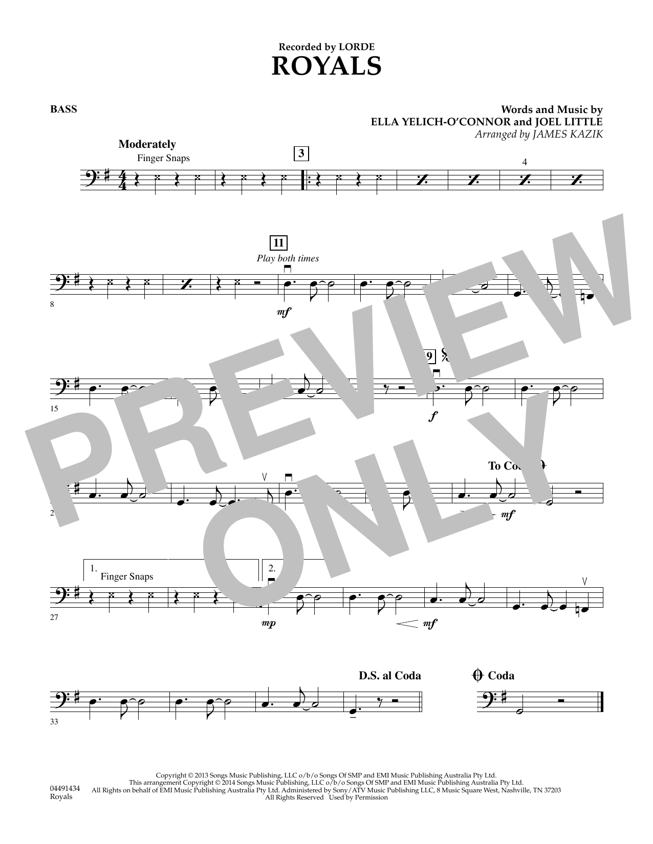 Produktbild zu: Royals - Bass