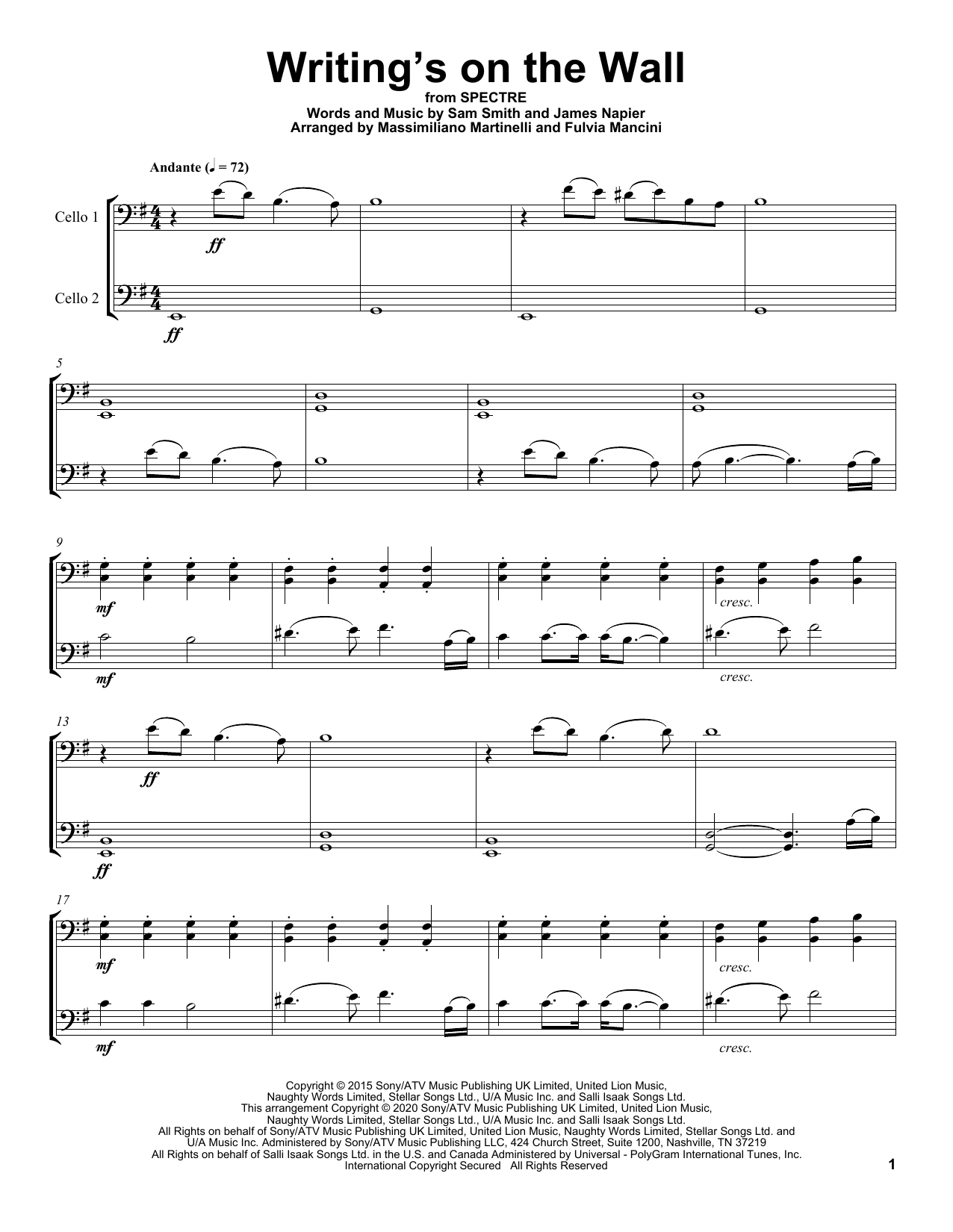 Produktgalerie: Seite 1 von 1 Writing's On The Wall, Mr. & Mrs. Cello, Violoncello
