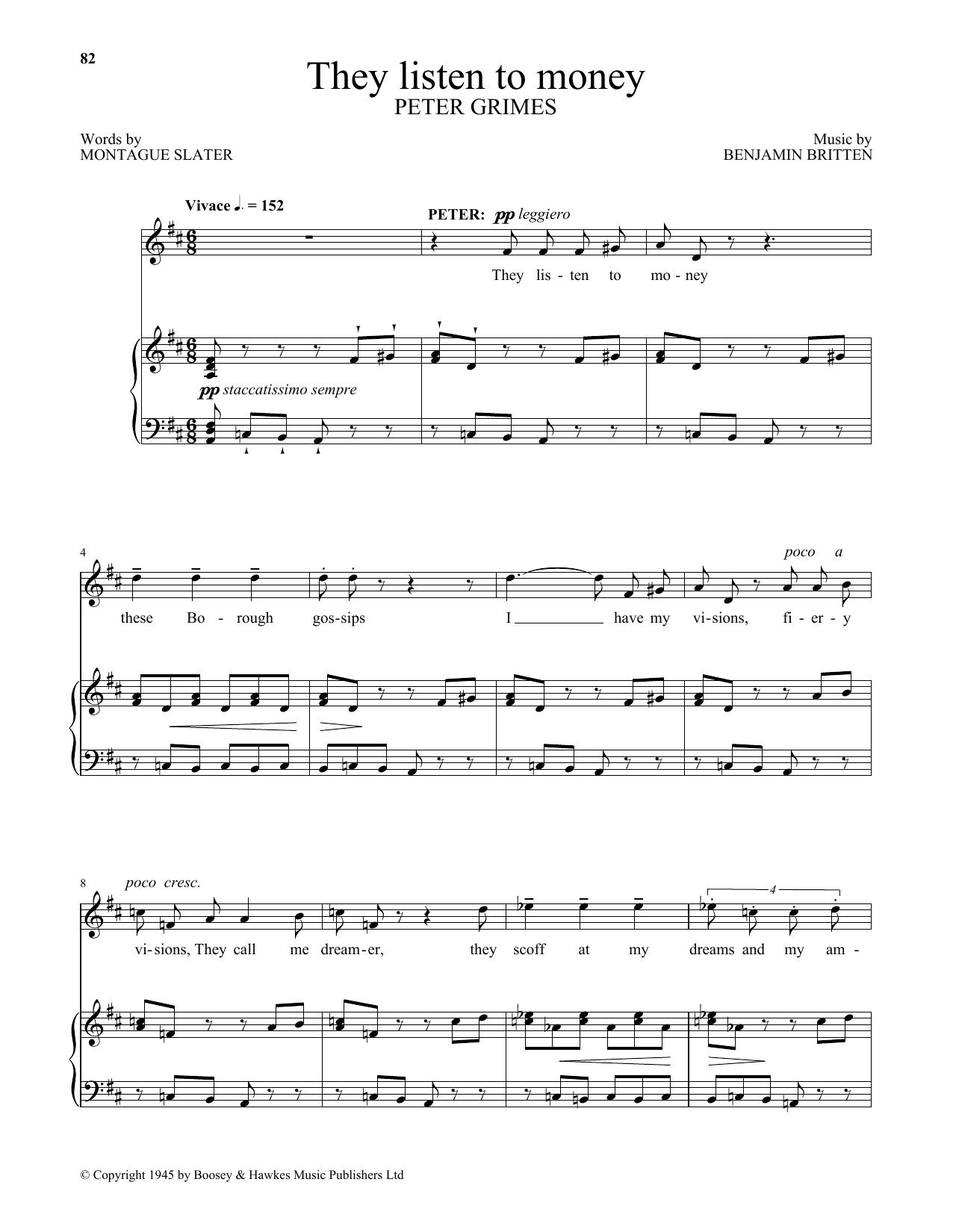 Produktbild zu: They listen to money (from Peter Grimes)