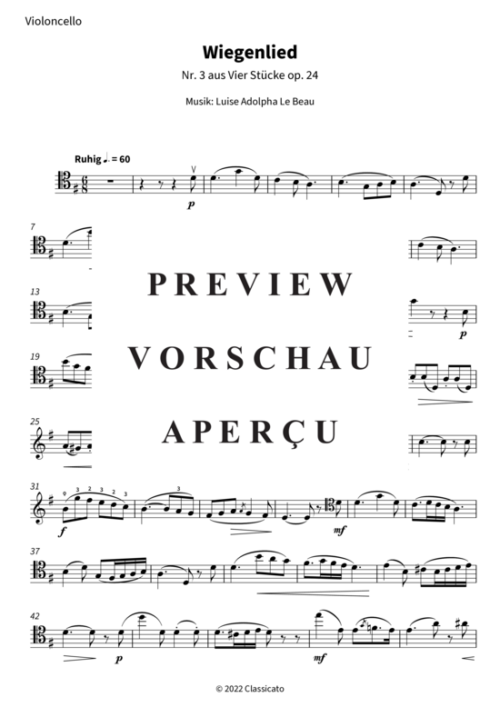 Produktgalerie: Seite 8 von 9 Wiegenlied - Nr. 3 aus Vier Stücke op. 24 , , (Violoncello + Klavier)