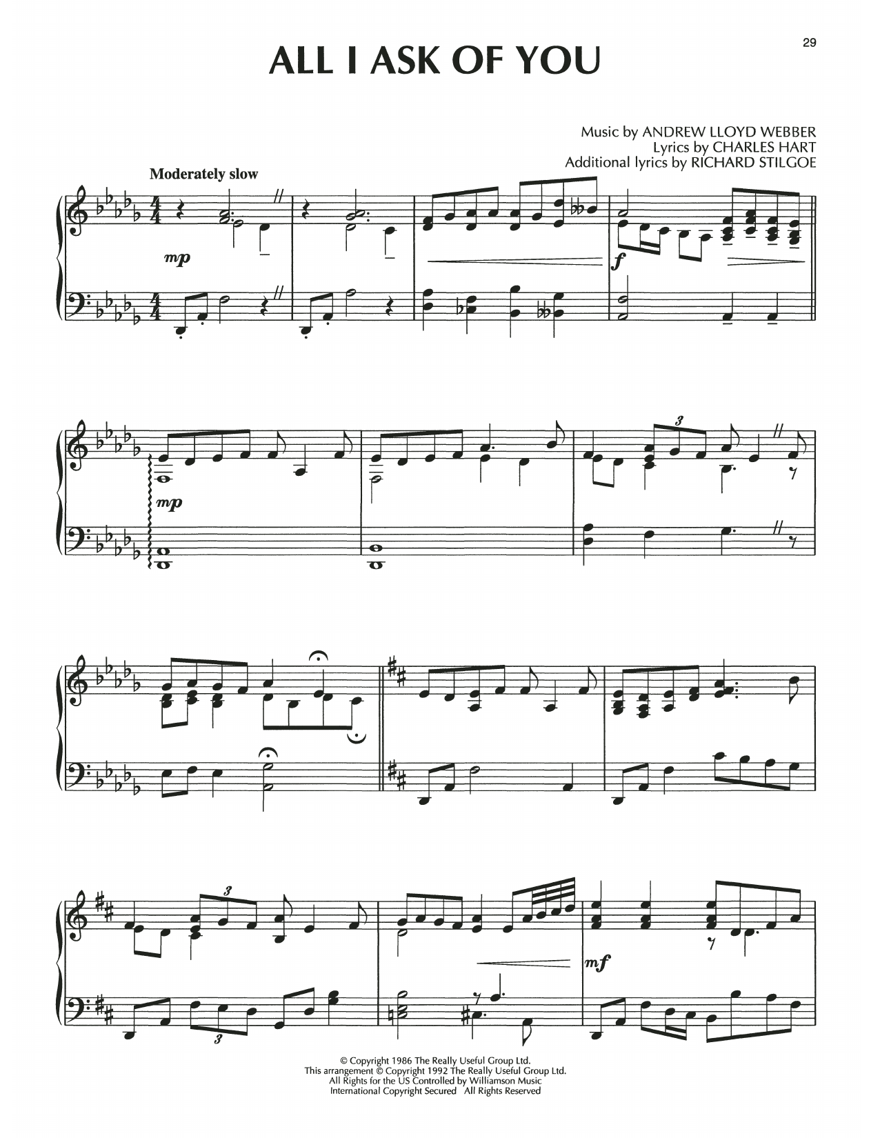 Produktgalerie: Seite 1 von 1 All I Ask Of You (from The Phantom Of The Opera), Andrew Lloyd Webber, Klavier