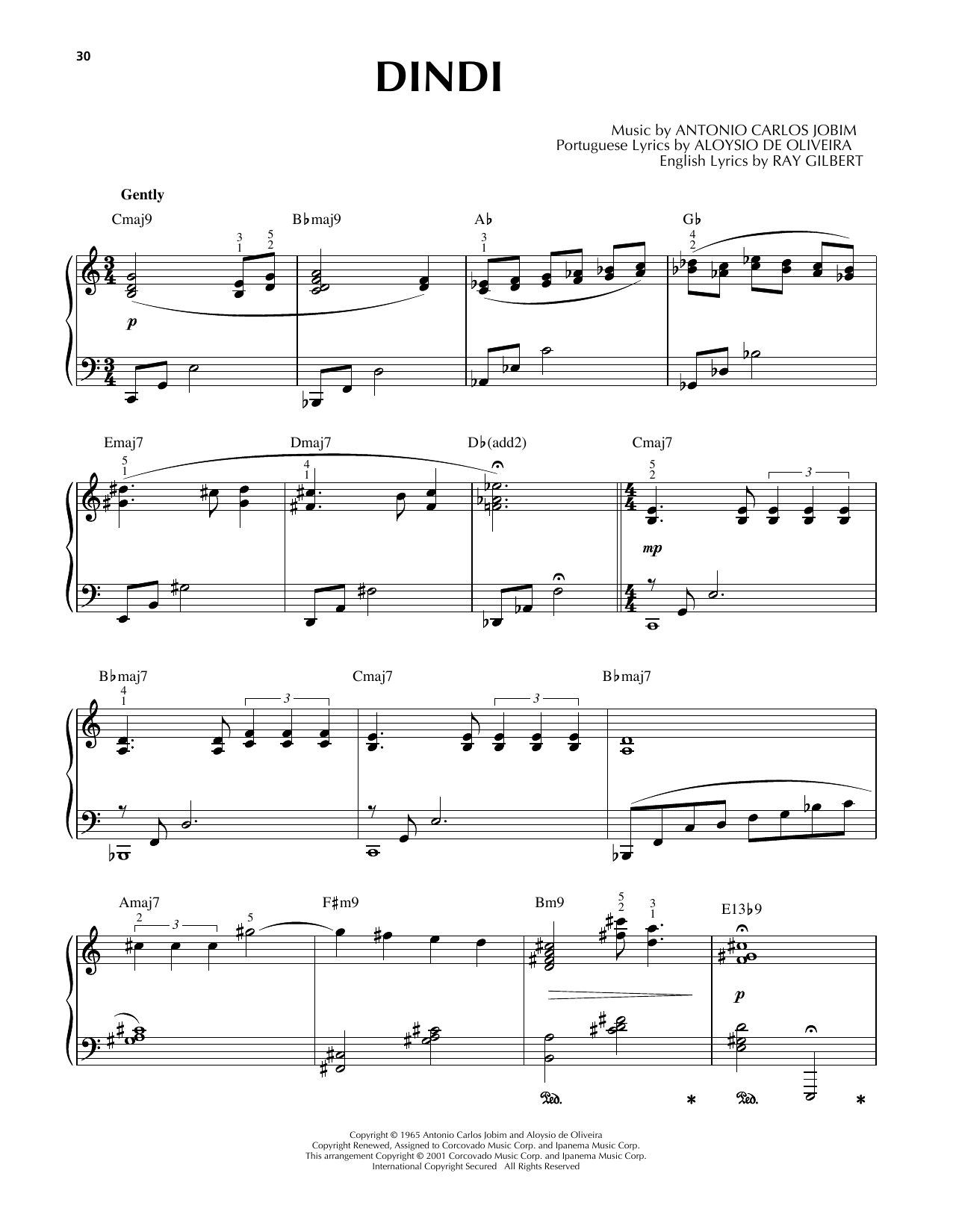 Produktgalerie: Seite 1 von 1 Dindi [Jazz version] (arr. Brent Edstrom), Antonio Carlos Jobim, Klavier