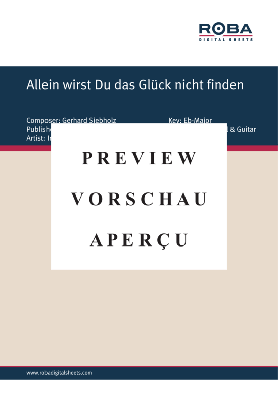 Product gallery: Page 2 of 4 Allein wirst Du das Glück nicht finden  , , Piano and Voice