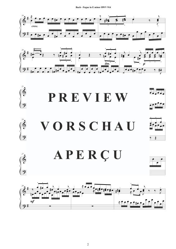 Product gallery: Page 3 of 6 Fugue in E minor BWV 914, , Solo Piano