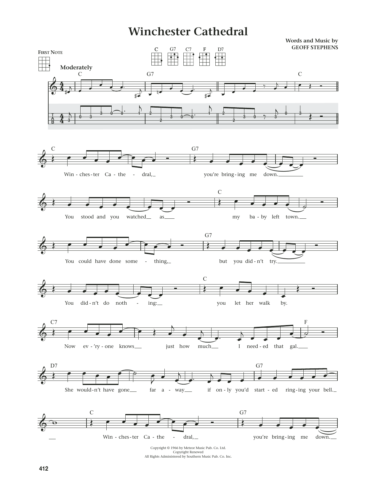 Produktgalerie: Seite 1 von 1 Winchester Cathedral (from The Daily Ukulele) (arr. Jim Beloff), New Vaudeville Band, Ukulele