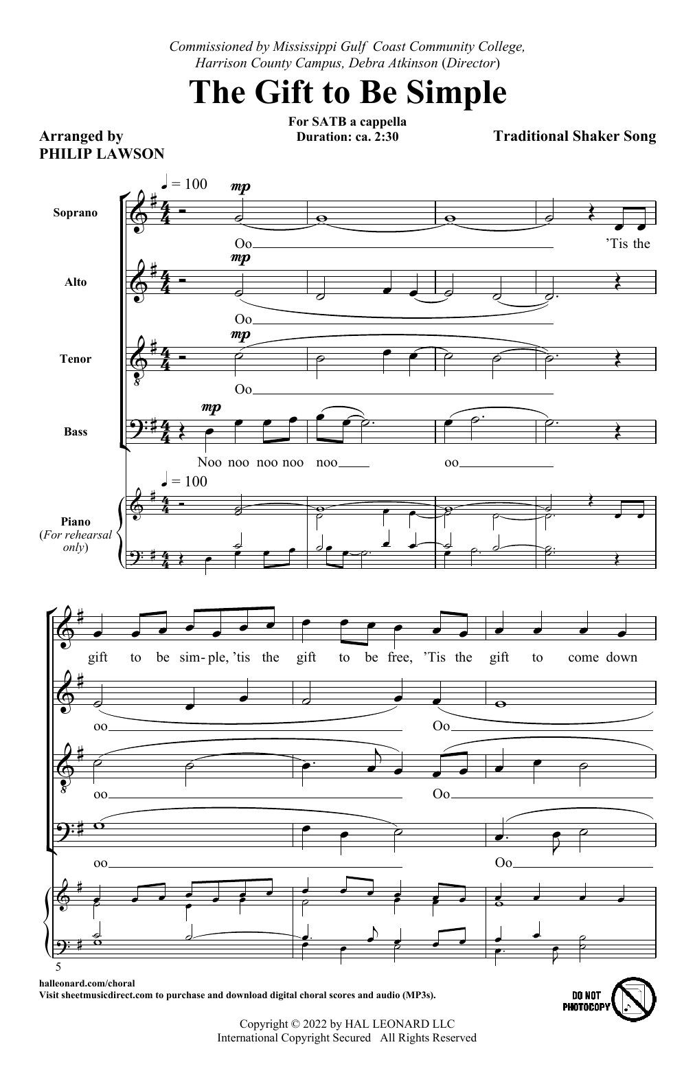 Product picture to: The Gift To Be Simple (arr. Philip Lawson)