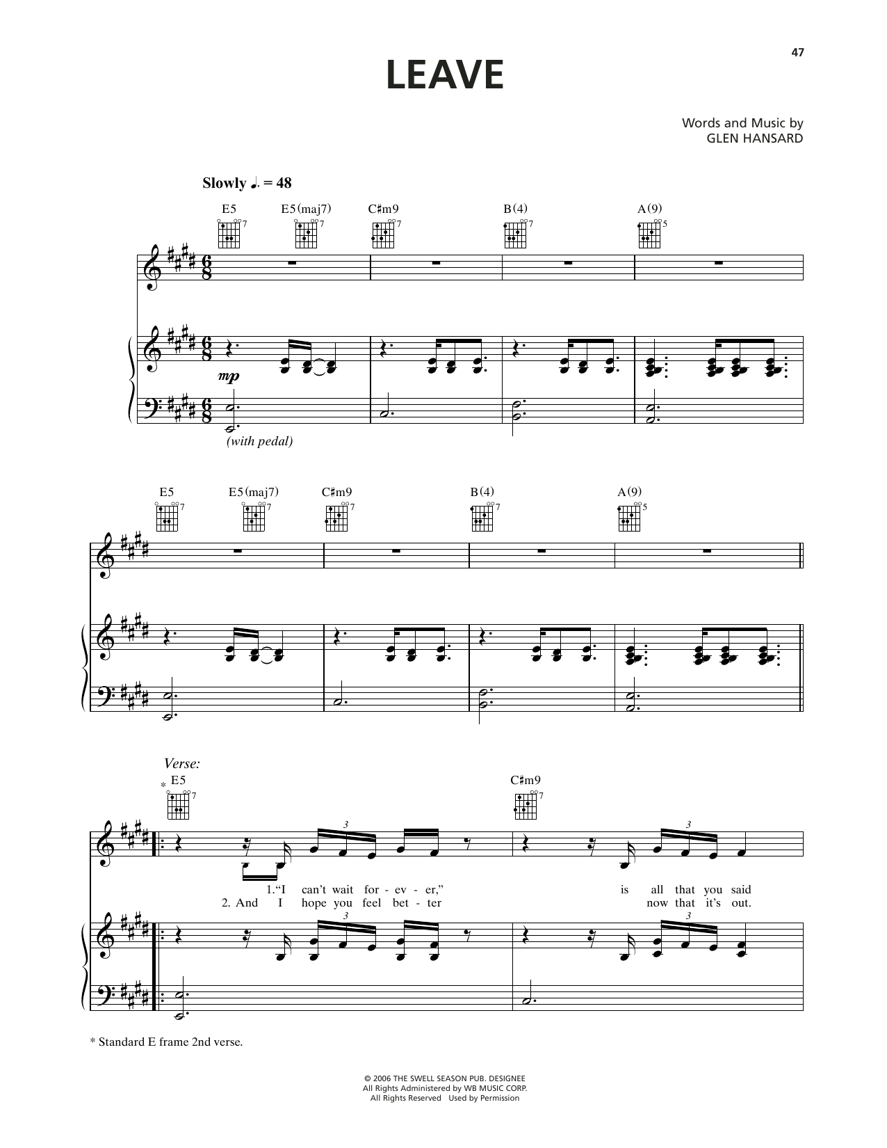 Produktgalerie: Seite 1 von 1 Leave (from Once), Markéta Irglová, Gesang, Gitarre, Klavier
