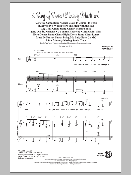 Product gallery: Page 1 of 1 A Song Of Santa (Medley), Mac Huff