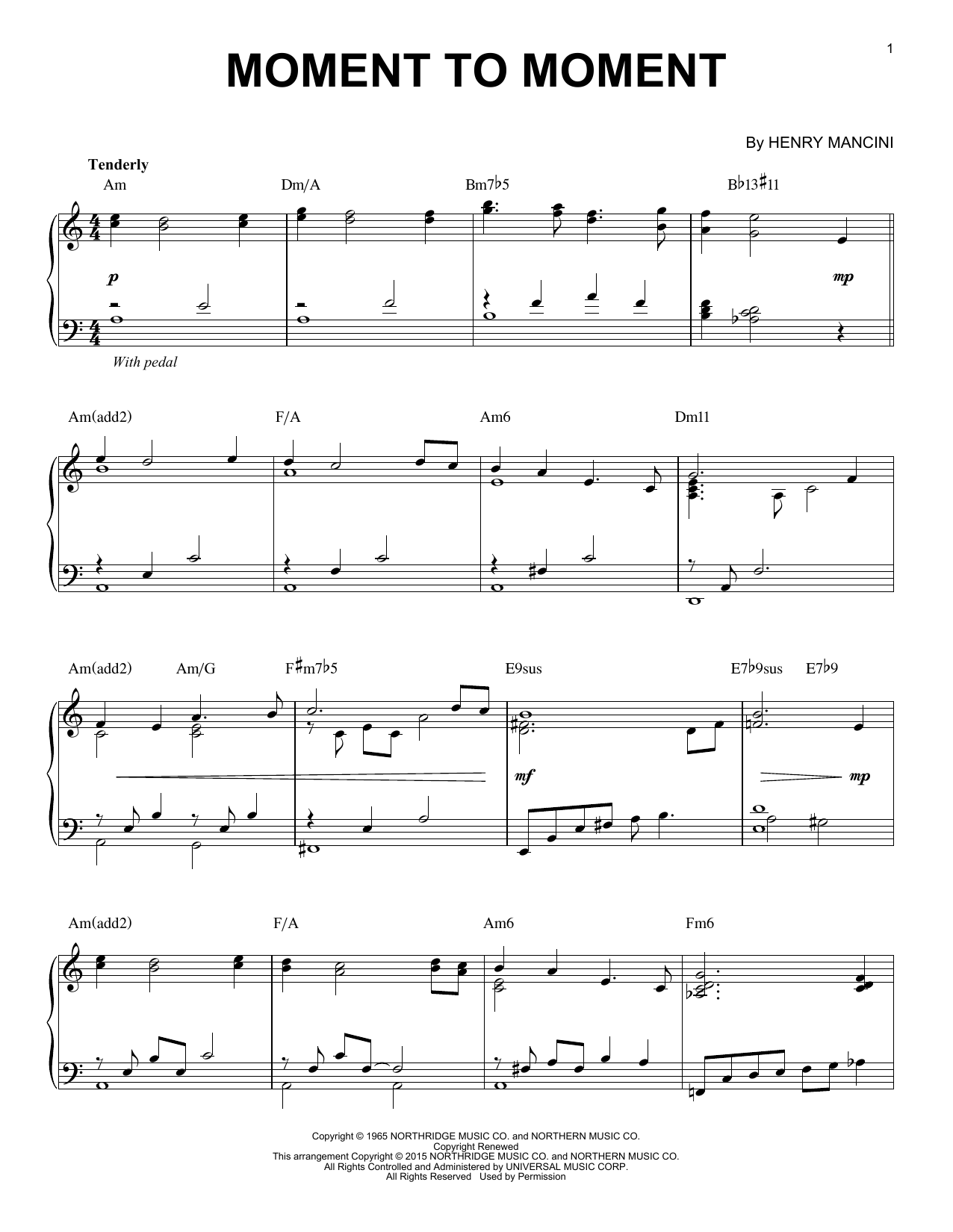 Produktbild zu: Moment To Moment [Jazz version] (arr. Brent Edstrom)