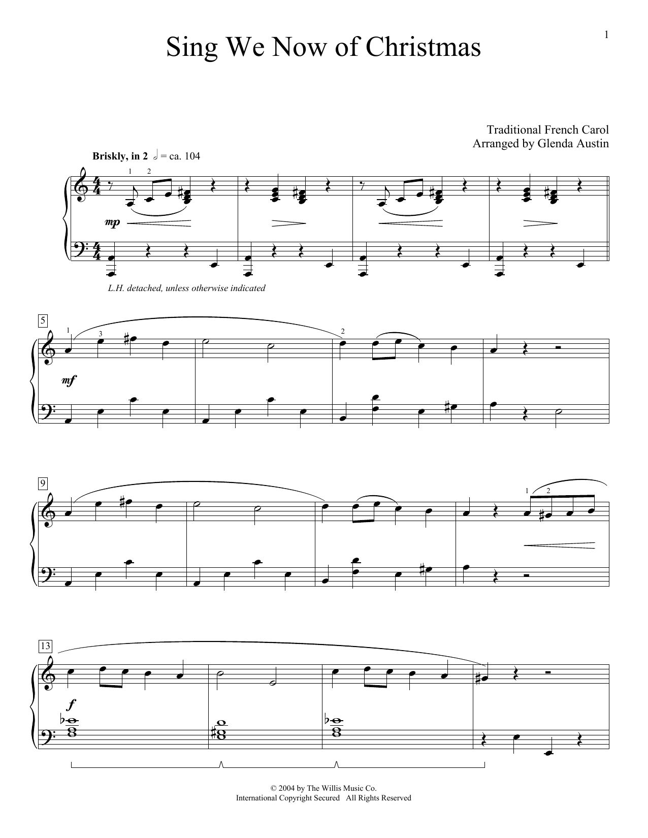 Product picture to: Sing We Now Of Christmas (arr. Glenda Austin)