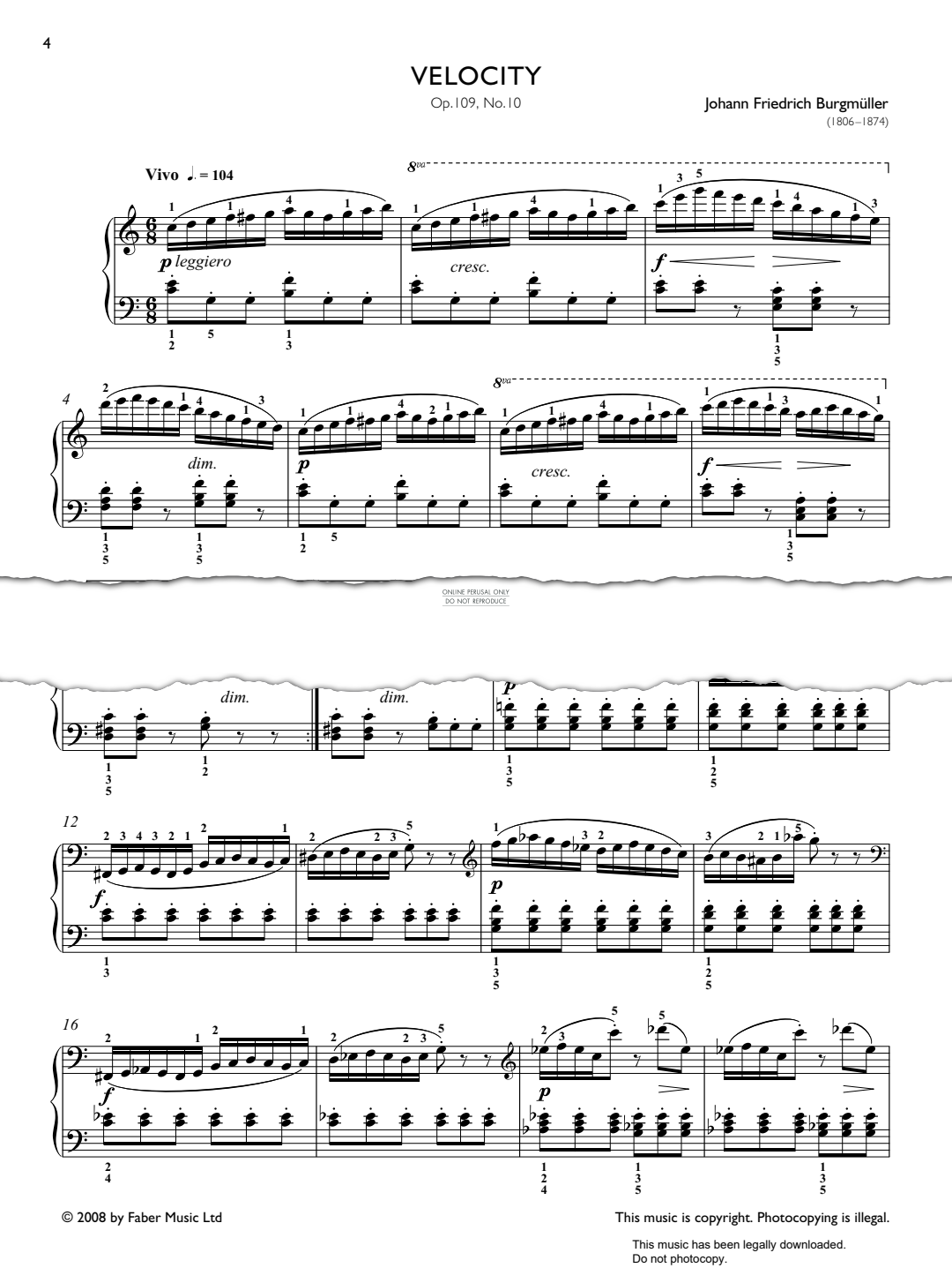 Produktbild zu: Velocity Op. 109, No. 10 (from Real Repertoire Studies Grades 6-8)