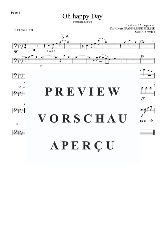 Product gallery: Page 7 of 11 Oh happy Day, , Trombone Quintet
