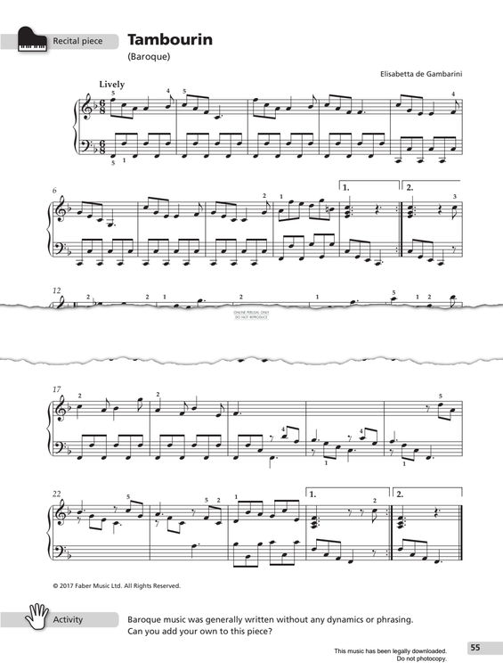Produktgalerie: Seite 1 von 1 Tambourin, Elisabetta de Gambarini, Klavier