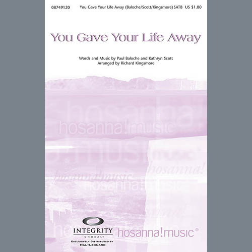 cover: You Gave Your Life Away, Richard Kingsmore