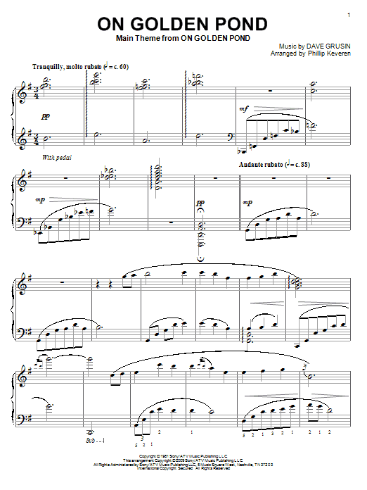 Product picture to: On Golden Pond (arr. Phillip Keveren)